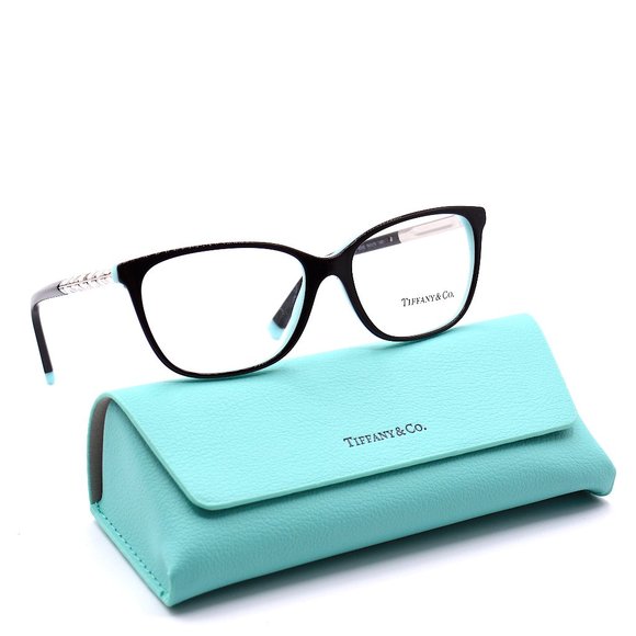 NEW TIFFANY&CO TF2215B 8055 BLACK ON TIFFANY BLUE EYEGLASSES FRAME - Picture 1 of 15
